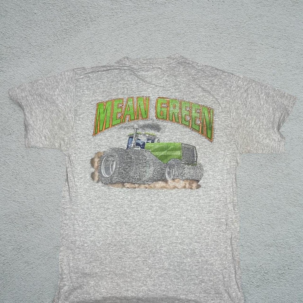 Vintage 90s Fruit of the Loom Mean Green Hot Rod Tractor T-Shirt Grey Mens M